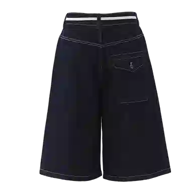 拾籍 美式复古高腰宽松牛仔短裤 女款