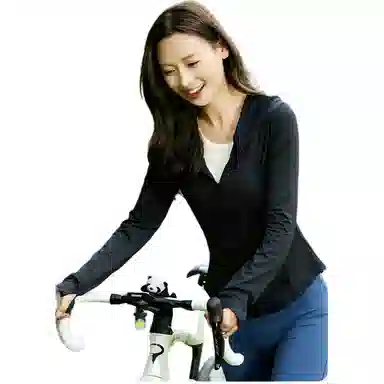 欧迪芬 修身连帽春夏冰丝防晒服凉感短款显瘦外套微喇叭裤两件套速干时尚运动风轻盈舒适感防晒衣透气性好时尚设计显瘦效果健身套装 女款