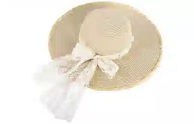 优幽兰 韩版甜美蕾丝蝴蝶结草帽夏季法式大帽檐显脸小防紫外线遮阳帽海边沙滩度假风太阳帽拍照温柔系穿搭氛围感神器 草编 防晒帽 女款