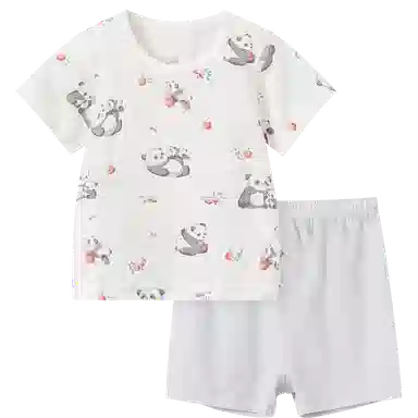 童泰婴儿套装莫代尔棉夏季薄款男女宝宝衣服短袖上衣家居内衣短裤