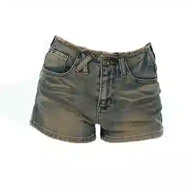 么宁 复古高腰显瘦牛仔短裤 女款 怀旧蓝