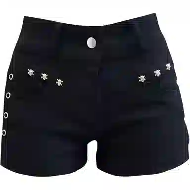 么宁 时尚舒适百搭牛仔短裤 女款 黑色