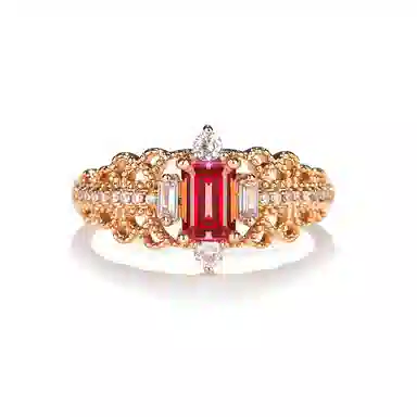 金杰福 拉复古风蕾丝方切冰花意大利工艺 合金 戒指 女款