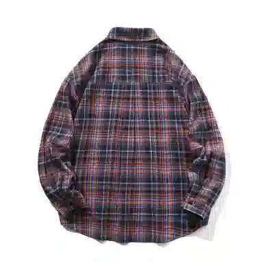 大卫贝肯 美式高街复古学院风基础款格子条纹设计潮牌痞帅高级感外套翻领垂感百搭宽松落肩长袖衬衫 男女同款