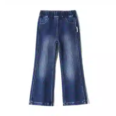 青蛙王子 松紧腰时尚简约牛仔裤 蓝色系 青少年