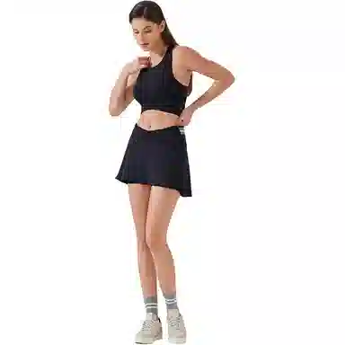 欧迪芬 夏季假两件运动羽毛球短裙女速干透气网球裙高腰半身裙健身套装 女款