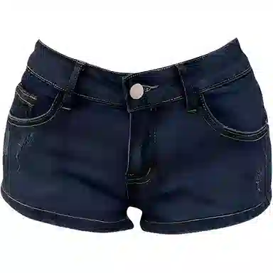 么宁 时尚舒适百搭牛仔短裤 女款 深蓝色