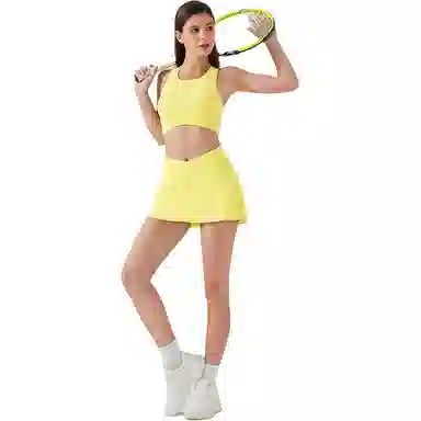 欧迪芬 夏季假两件运动羽毛球短裙女速干透气网球裙高腰半身裙健身套装 女款