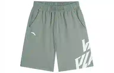 安踏儿童 字母中腰直筒五分儿童短裤 儿童款 迷宫绿