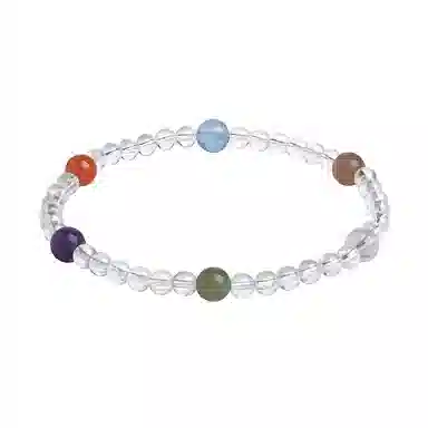 印象眸 新中式素圈转运珠精致简约气质百搭多宝圆珠单圈手饰 礼盒包装#好运天然 白水晶 手串 女款