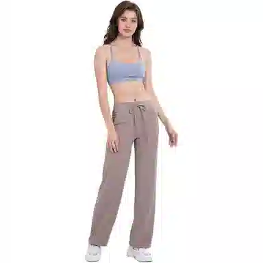 欧迪芬 宽松女抽绳舞蹈裤高腰显瘦健身阔腿瑜伽运动长裤 女款