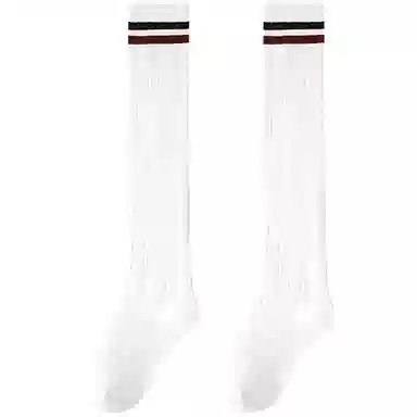 儿童款 英氏 百搭条纹学院风长筒袜子