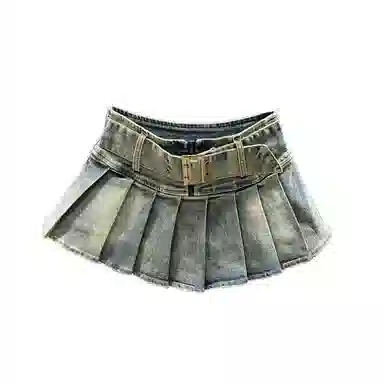 Da Tou Denim Skirt Retro Blue