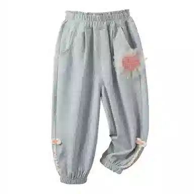 十月妈咪 立体装饰松紧束脚休闲裤 儿童款