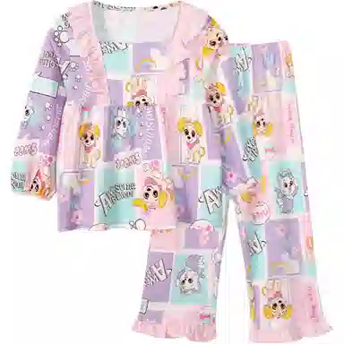 久岁伴 舒适柔软透气家居服 白色儿童款