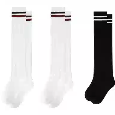 儿童款 英氏 百搭条纹学院风长筒袜子