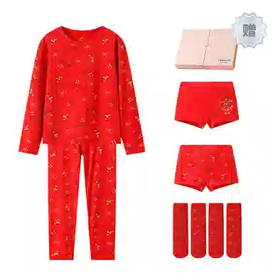 英氏 童装 醒狮图案圆领秋衣秋裤保暖套装 儿童款 礼盒装