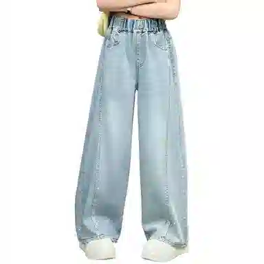 木木屋牛仔裤 百搭洋气舒适休闲 蓝色 儿童款