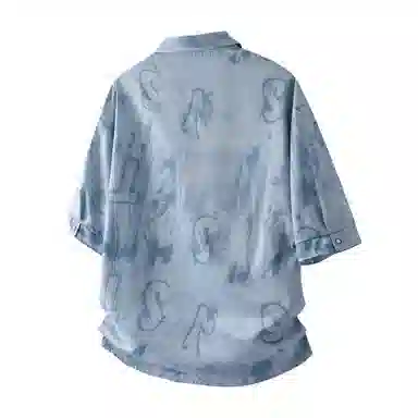 顶峰保罗 夏威夷度假风潮流时尚高级感薄款凉感扎染沙滩无性别主义短袖衬衫 男女同款