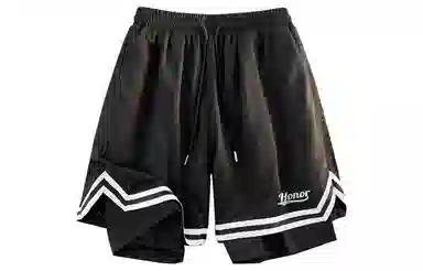 王者荣耀 不过膝美式训练网眼透气五分假两件运动宽松休闲短裤篮球裤 男女同款