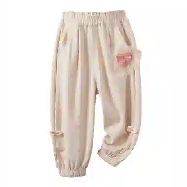 十月妈咪 立体装饰松紧束脚休闲裤 儿童款