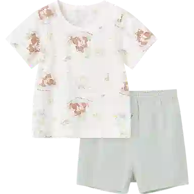 童泰婴儿套装莫代尔棉夏季薄款男女宝宝衣服短袖上衣家居内衣短裤