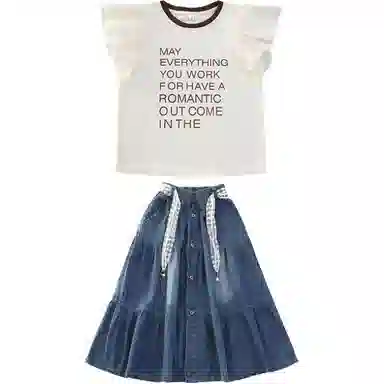 大童 浪莎 清爽透气舒适时尚裙装套装 杏色