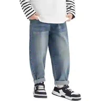 左西 复古洋气中腰牛仔裤 中童