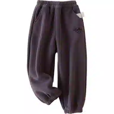 十月妈咪 笑脸休闲舒适长裤 深灰 中小童