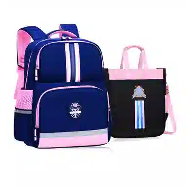 芭菲尼 高颜值大容量英伦风防泼水轻便背包 尼龙 双肩包 儿童款 粉色/蓝色/红色