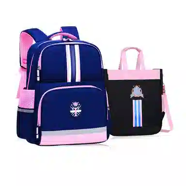 芭菲尼 高颜值大容量英伦风防泼水轻便背包 尼龙 双肩包 儿童款 粉色/蓝色/红色