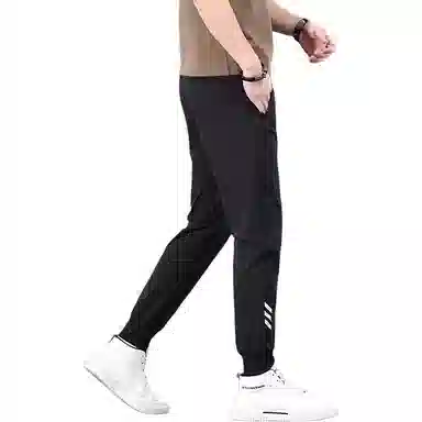 尘映 潮流百搭速干运动薄款透气束脚修身休闲裤 男款