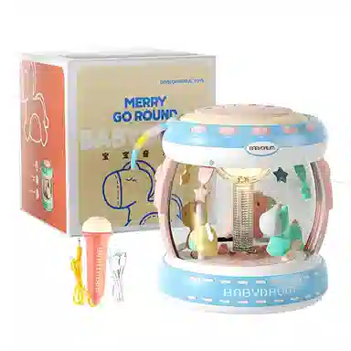 益米 音乐手拍鼓 旋转木马  歌曲早教内容 早教益智玩具