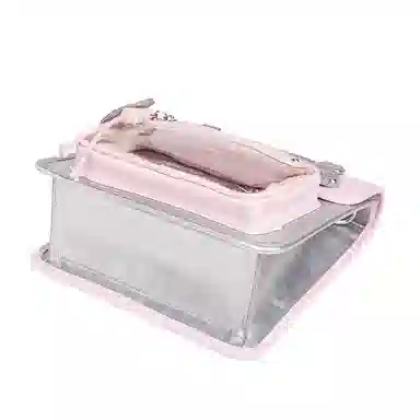 米菲清新学院风英伦剑桥多巴胺撞色少女透明展示层痛包手提单肩斜挎双肩包一包多背