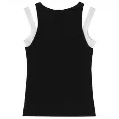 SHUEN Two-Piece Colorblock Tank Top Black
