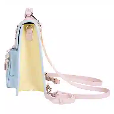 米菲清新学院风英伦剑桥多巴胺撞色少女透明展示层痛包手提单肩斜挎双肩包一包多背