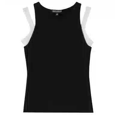 SHUEN Two-Piece Colorblock Tank Top Black