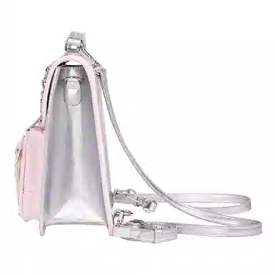 米菲清新学院风英伦剑桥多巴胺撞色少女透明展示层痛包手提单肩斜挎双肩包一包多背