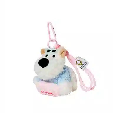 纳兰杜 可爱西高地挂件卡通潦草小狗玩偶公仔包包挂件 毛绒拼合金 钥匙扣包周边 女款 爱心蓝衣西高地