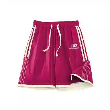 红蜻蜓 美式复古高街设计感多巴胺经典高级舒适宽松百搭日常通勤潮流时尚简约直筒运动健身五分休闲短裤 男女同款