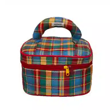 艾情草之恋 可爱格纹化妆包 便携式