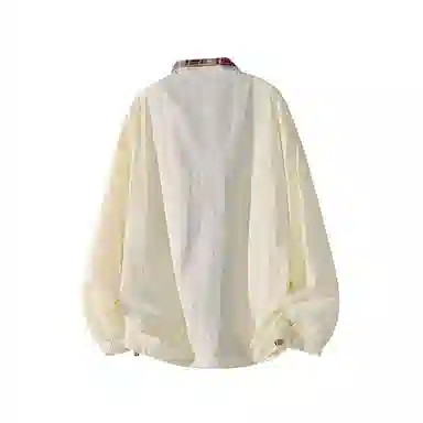 红蜻蜓 美式复古高街设计感翻领格纹拼色经典高级舒适宽松休闲百搭日常通勤潮流时尚简约直筒防晒服 男女同款