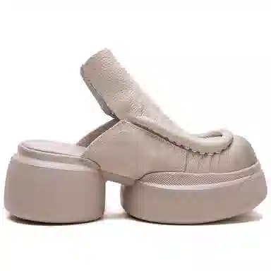 杰骤 厚底外穿  时尚潮流包头拖鞋 女