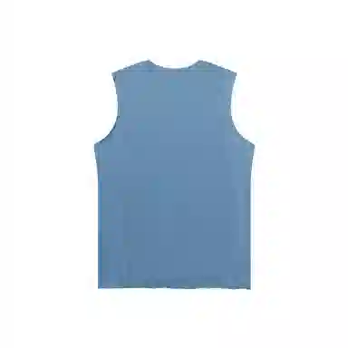 乱步 欧美高街美式纯棉宽松中长款纯色破洞下摆打底衫无袖背心 男女同款