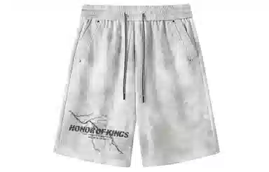 王者荣耀 标语款 美式高街脏脏闪电印花宽松百搭青少年无性别时尚潮流休闲短裤 男女同款