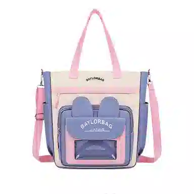 芭菲尼 学院风百搭撞色卡通 尼龙 斜挎包 常规 女款 多色