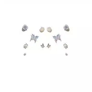 希遇 冰蓝蝴蝶 百搭简约小众设计气质轻奢高 级感时尚通勤精致饰品 甜蜜饰爱好运 合金 耳钉 女款