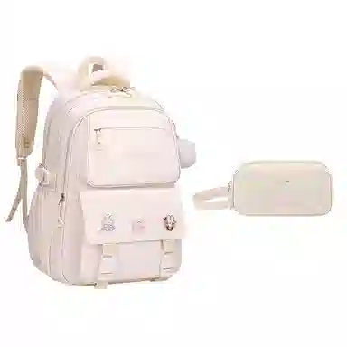 芭菲尼 高颜值减压减负初高中小学生防泼水护脊休闲大容量多隔层旅行学院百搭三件套组合 牛津布 书包背包双肩包 常规 儿童款 多色