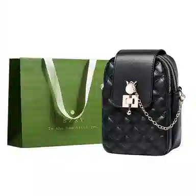 三只小鸭 手机包包菱格小众高级感包斜挎包女包 涤纶 单肩包 常规 女款