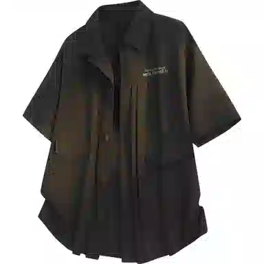 王者荣耀 鲁班七号款 美式复古街头宽松舒适柔软亲肤无性别主义设计感休闲短袖衬衫 男女同款